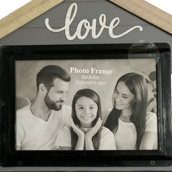 Photo Picture Frame House Shaped Distressed Shabby Modern Farmhouse 10 X 12 In - Picture 2 of 11